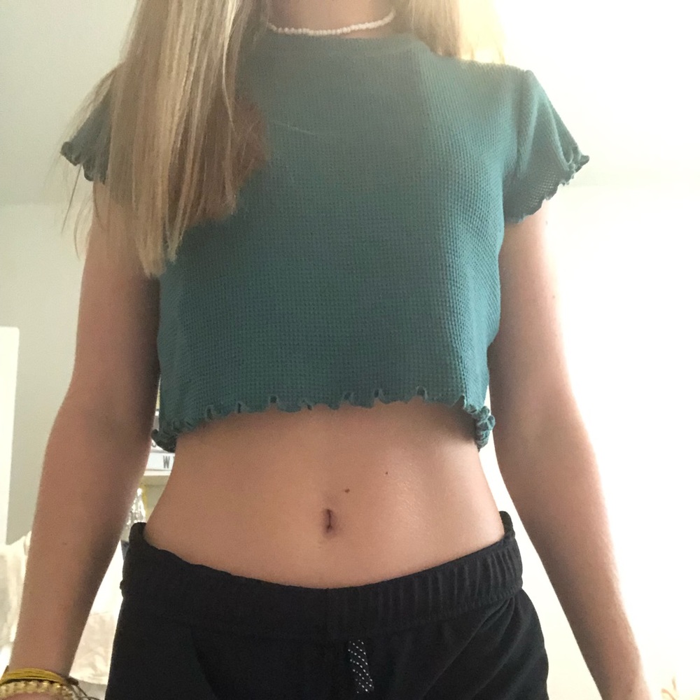 Me to We green crop top